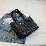 Winter Large Capacity Women's Shoulder Bag Soft Cotton Handbags