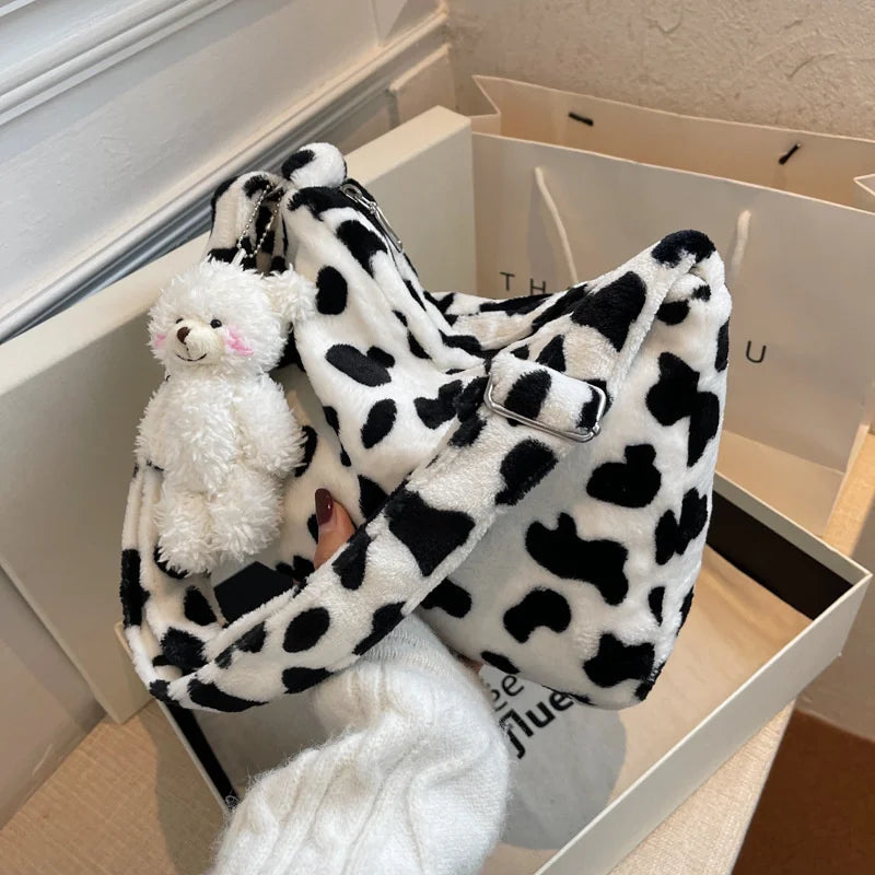 Winter Large-capacity Plush Tote Shoulder Bag