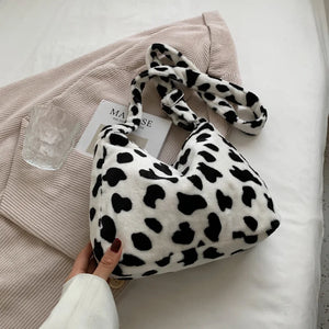 Winter Large-capacity Plush Tote Shoulder Bag