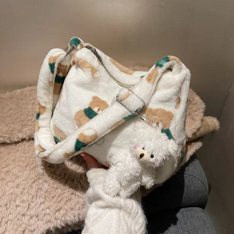 Winter Large-capacity Plush Tote Shoulder Bag
