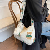 Winter Large-capacity Plush Tote Shoulder Bag