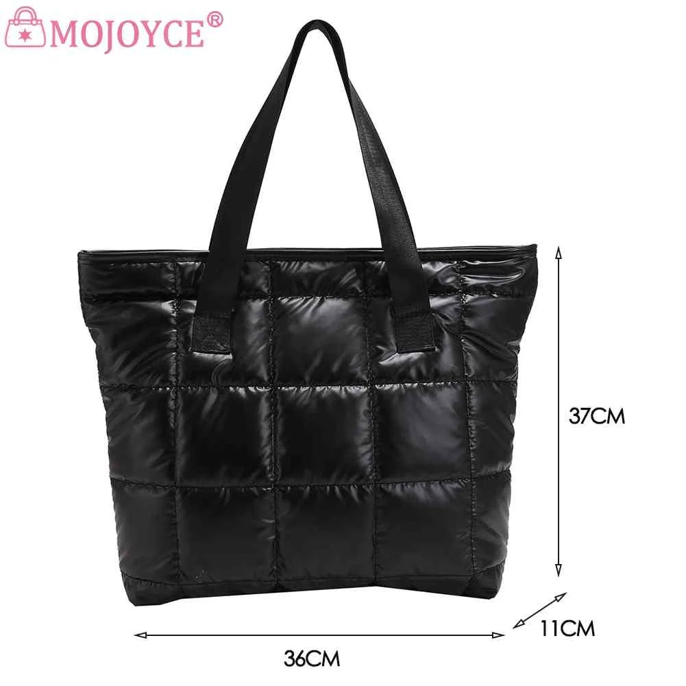 Winter Nylon Padded Quilted Handbag Warm Tote Bag Large Capacity