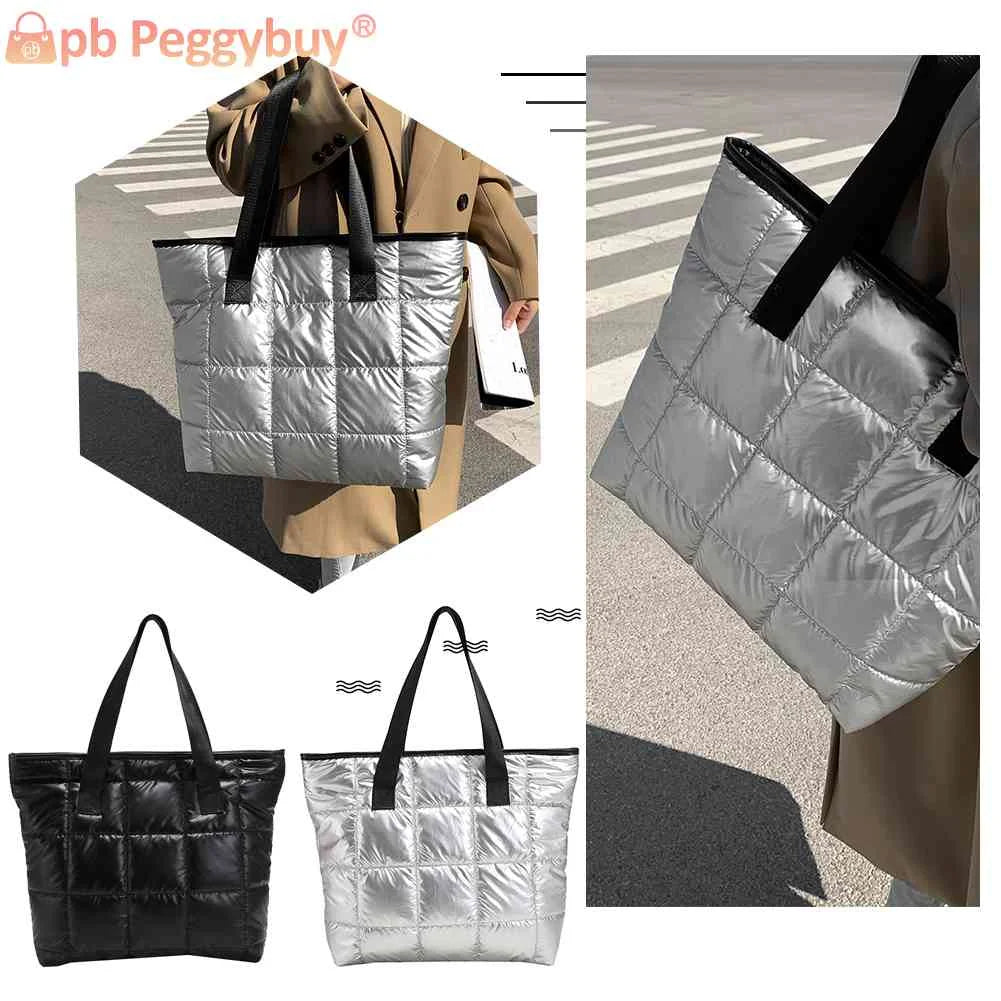 Winter Padded Warm Tote Bag Large Capacity Handbag