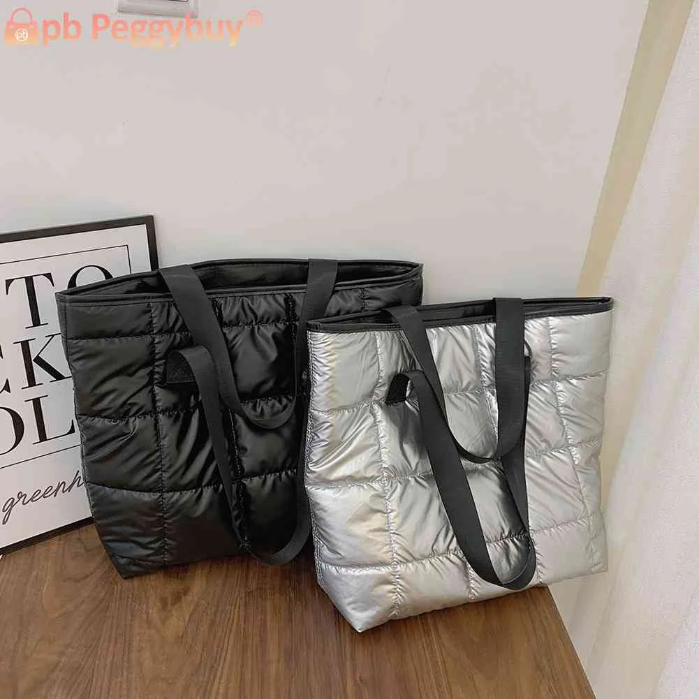 Winter Padded Warm Tote Bag Large Capacity Handbag