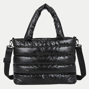 Winter Padded Shoulder Bags For Women Solid Small Top-handle Bag