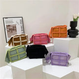 Winter Plush Small Square Bag Lamb Wool Women's Shoulder Crossbody Handbag