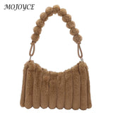 Plush Fluffy Winter Shopper Underarm Bag for Women