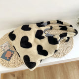 Winter Shoulder Handbags Soft Plush Top-handle Bags Love Heart Sweet