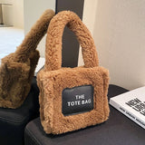 Winter Plush Tote Bag Lambswool Women's Handbags Chain Shoulder Crossbody Bags