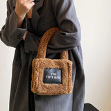 Winter Plush Tote Bag Lambswool Women's Handbags Chain Shoulder Crossbody Bags