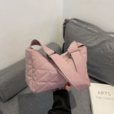 Winter Space Cotton Shoulder Bag For Women High Padded Crossbody Bag