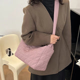 Winter Space Cotton Shoulder Bag For Women High Padded Crossbody Bag