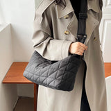Winter Space Cotton Shoulder Bag For Women High Padded Crossbody Bag