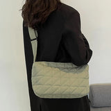 Winter Space Cotton Shoulder Bag For Women High Padded Crossbody Bag