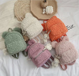 Winter Children's Rabbit Ears Backpack Bear Bag Plush Toys Girls Kindergarten