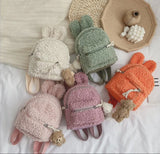 Winter Children's Rabbit Ears Backpack Bear Bag Plush Toys Girls Kindergarten