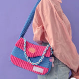 Winter Plush Underarm Bag Corduroy Handbag