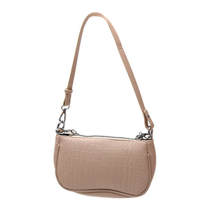 Crocodile Pattern PU Leather Handbag with Chain Strap