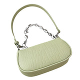 Crocodile Pattern PU Leather Handbag with Chain Strap