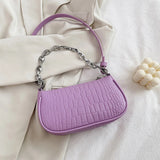Crocodile Pattern PU Leather Handbag with Chain Strap