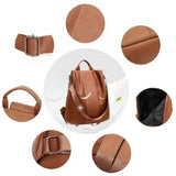 Anti-theft Backpack Soft Leather Large Capacity Bag