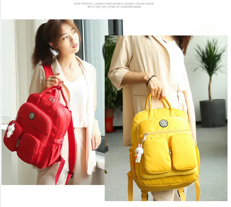 Women Backpack School bags Waterproof Casual backpack Solid Multi-pocket