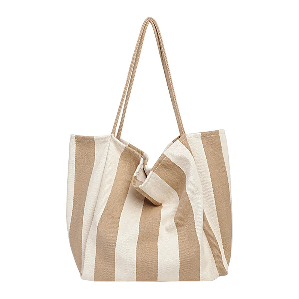 Woman Canvas Saddle Bag Shoulder Bags High Strip All-match