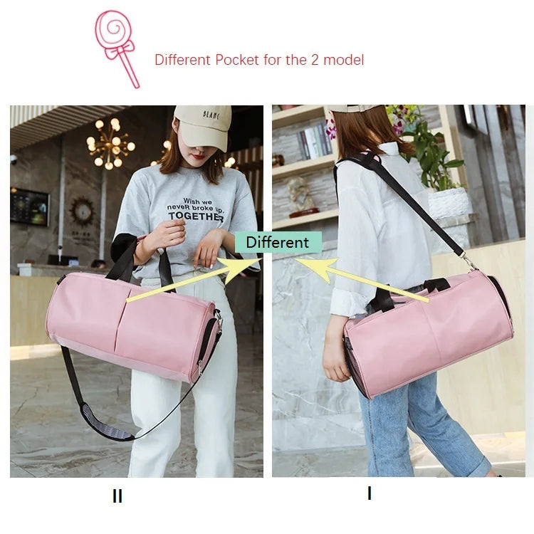 Women Gym Bag Fitness Sports Travel Training Bag With Shoes Compartment
