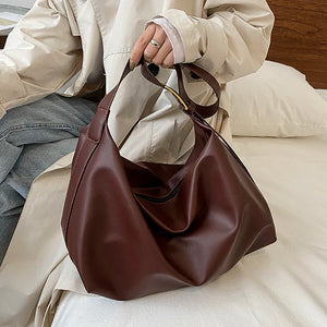 Casual Tote PU Leather Vintage Shoulder Bag for Women