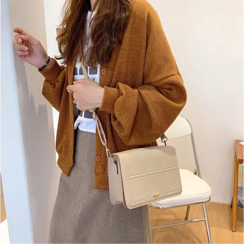 Women Sling Bag Crossbody Bag PU Messenger Casual Adjustable Strap Purses