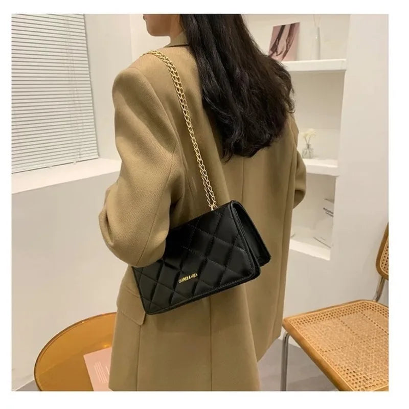 Woman Small Square Bag PU Leather Messenger Casual Multifunction