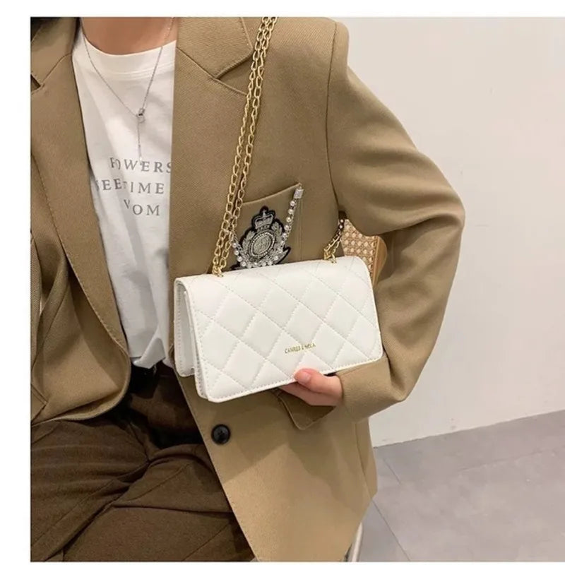 Woman Small Square Bag PU Leather Messenger Casual Multifunction