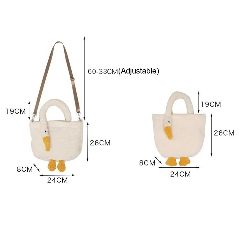 Goose Cashmere Shoulder Bag Girl Cashmere Handbag Portable Messenger Bag