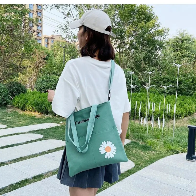 Women Shoulder Bag Large Capacity Student Bag Casual Canvas Messenger Bag