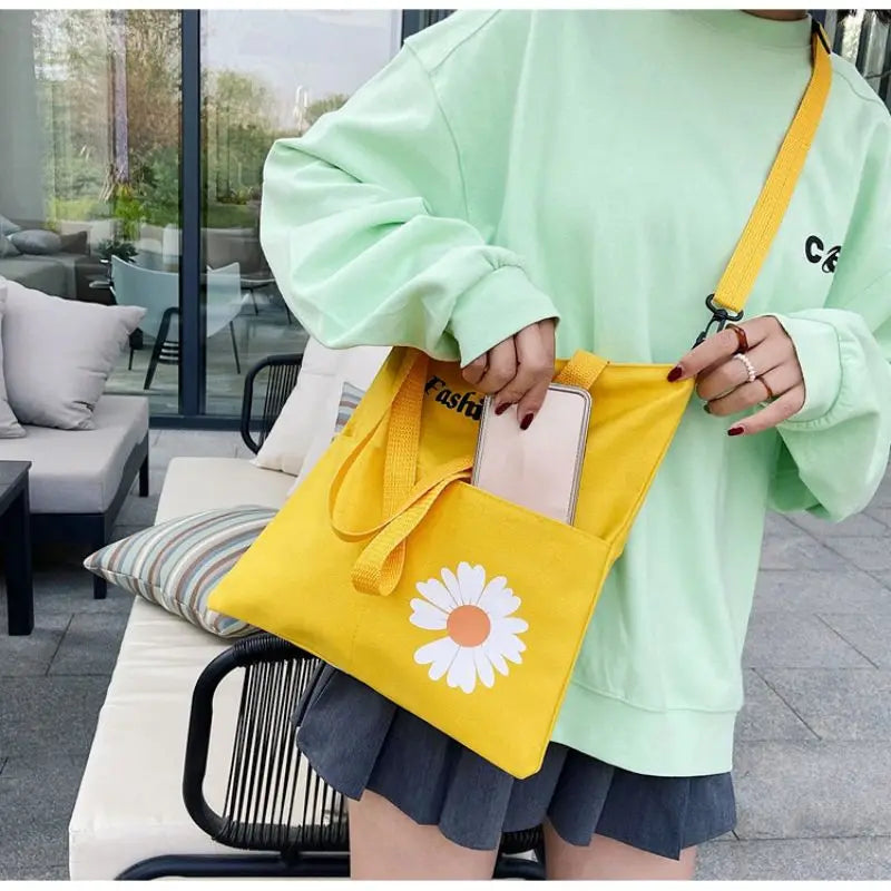 Women Shoulder Bag Large Capacity Student Bag Casual Canvas Messenger Bag