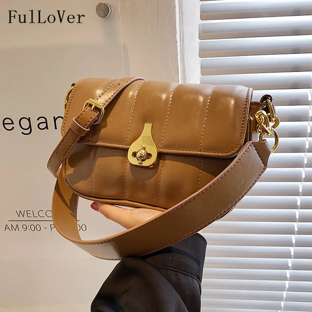 Women Shoulder Bags Stripe Messenger Bags Solid Casual Square Bags