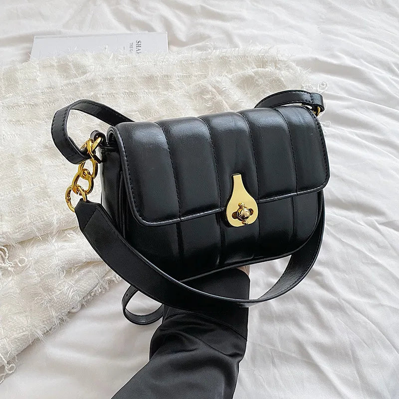 Women Shoulder Bags Stripe Messenger Bags Solid Casual Square Bags