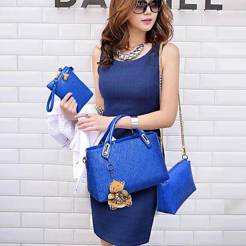 Vintage Women's Handbag Set - 4 Piece Shoulder Bag Collection