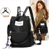 Women Anti-theft Backpack Solid Female School Bag