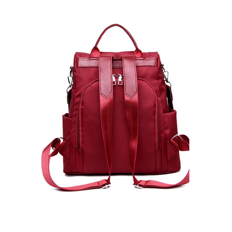Women Anti-theft Backpack Solid Female School Bag