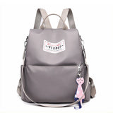 Women Anti-theft Backpack Solid Female School Bag