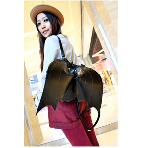 Women Backpack Bat Wing Punk School Bag Girls