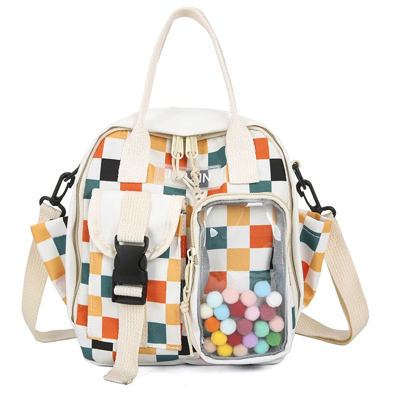 Canvas Mini Backpack Women Kawaii Badge Bag Girl School Mochila Portfolio