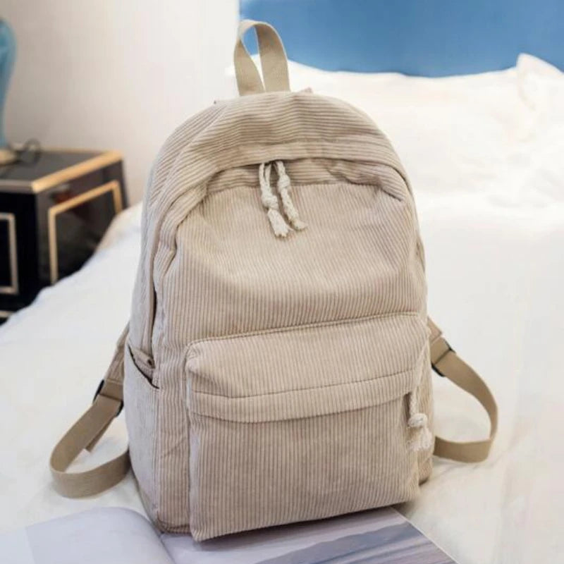 Women Backpack Corduroy School Backpacks For Teenage Girls School Bag