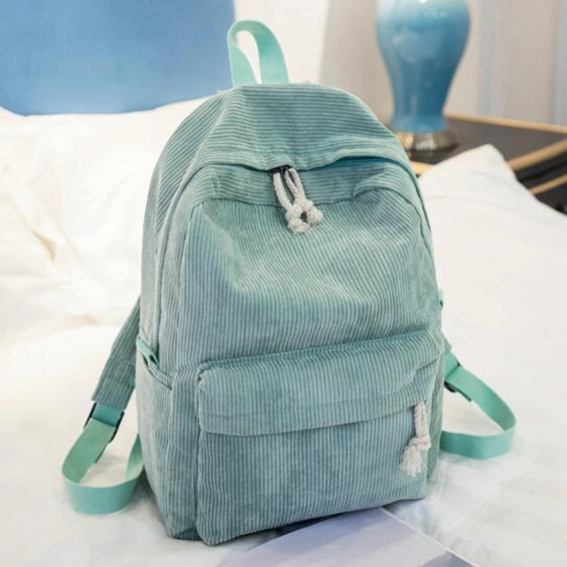 Women Backpack Corduroy School Backpacks For Teenage Girls School Bag