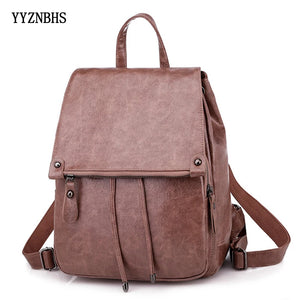 Women Backpack Preppy Style School Backpack PU Leather Women Shoulder Bag