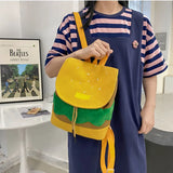 Hamburger Canvas School Bag Girl Creative Storage Bags