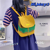 Hamburger Canvas School Bag Girl Creative Storage Bags