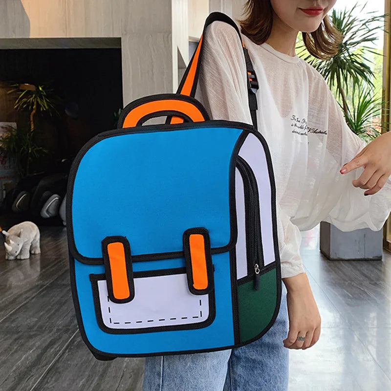 Cartoon Women Backpack Girls School Bag Travel Rucksack