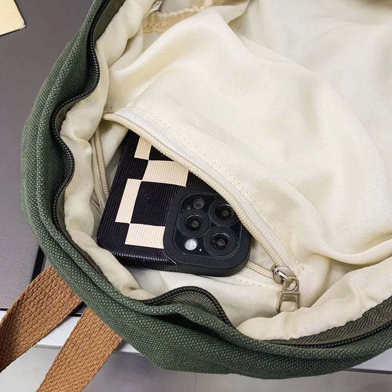 Women Canvas Backpack for Teen Girls School Travel Mochila